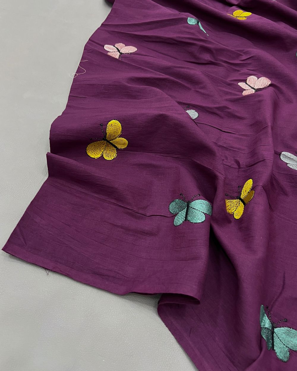 Kora Cotton Work Dark Purple 43 Inches Width