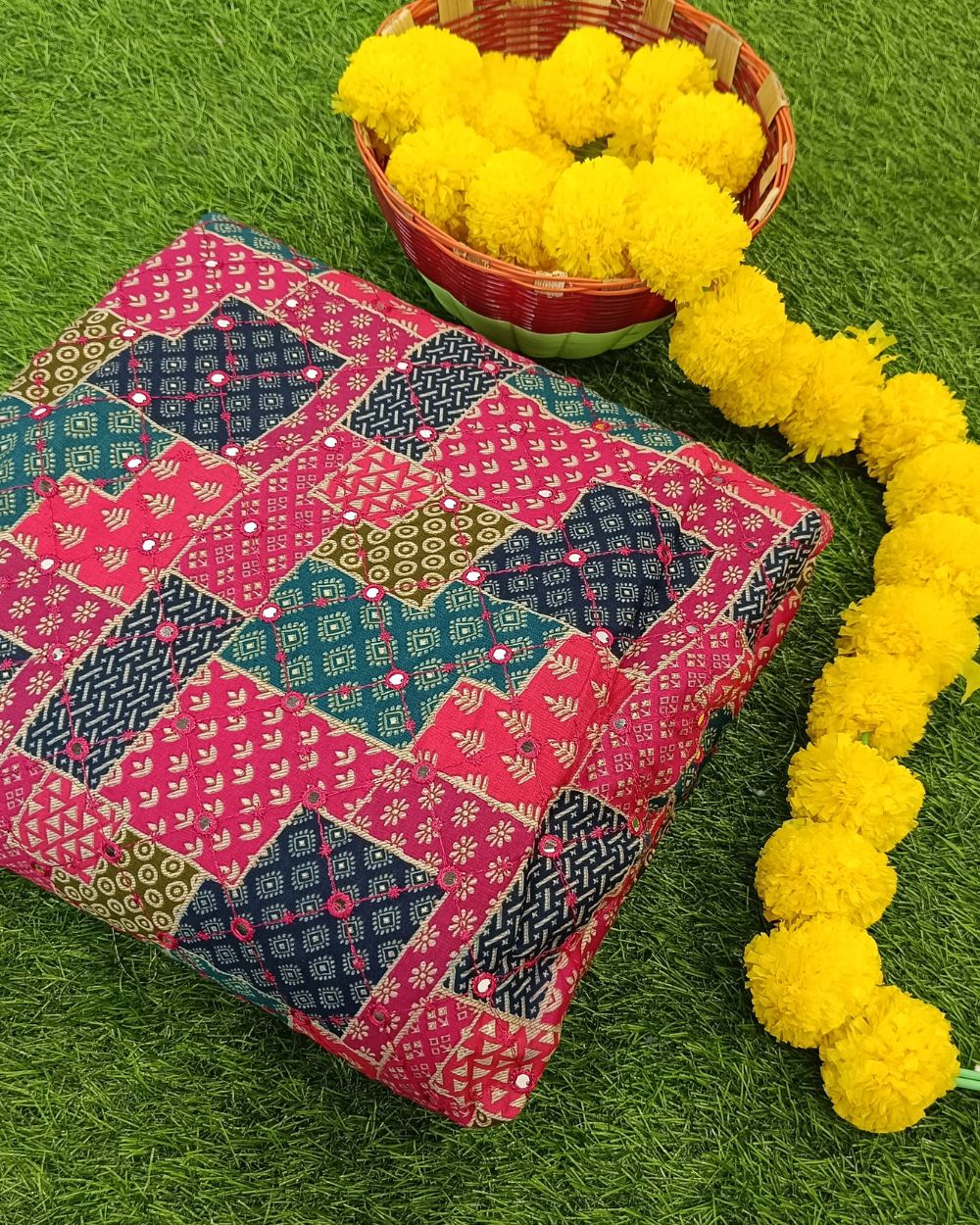 Cotton Abla Work Multicolor 42 Inches Width