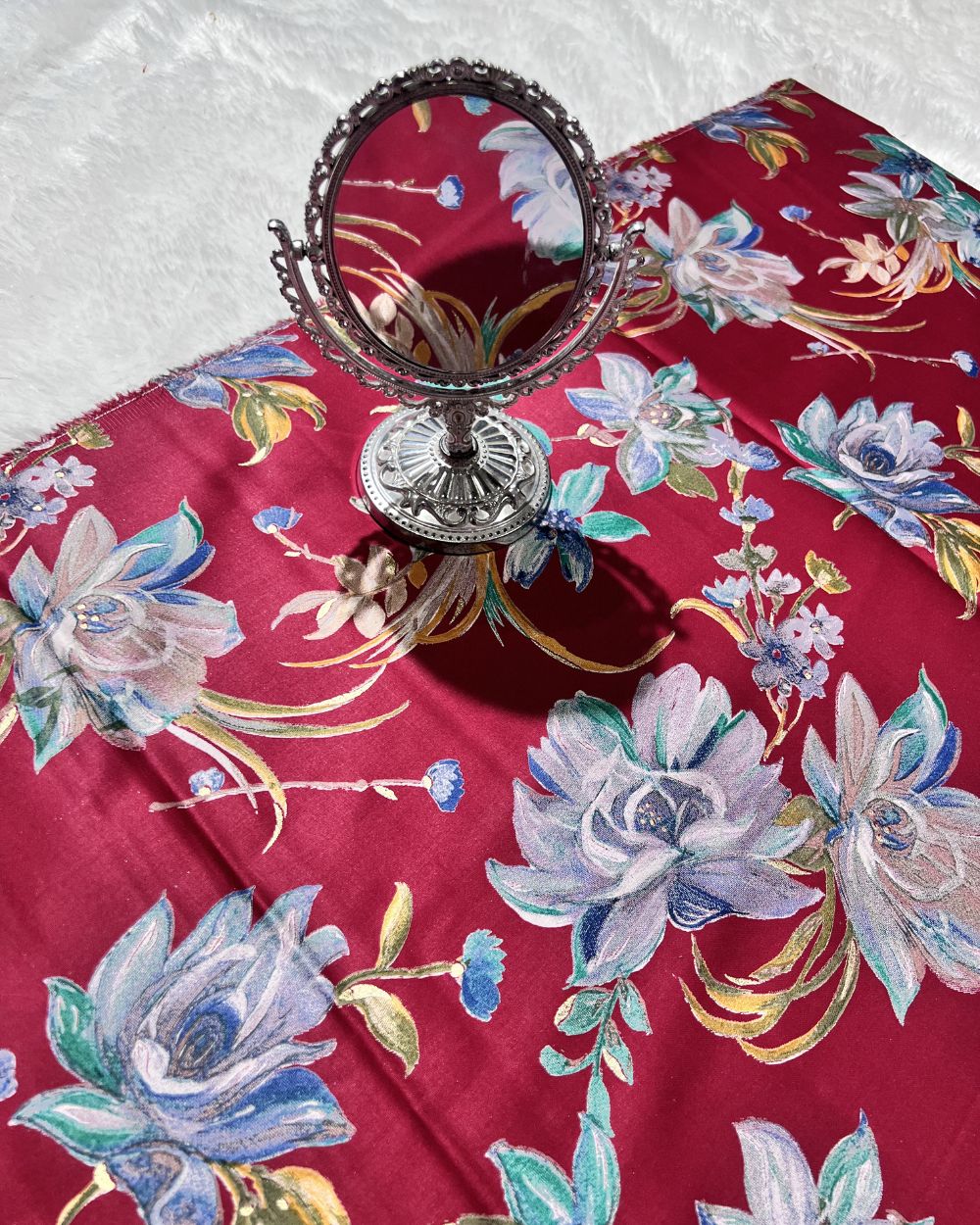 Printed Glaze Cotton Maroon Colour 42 Inches Width