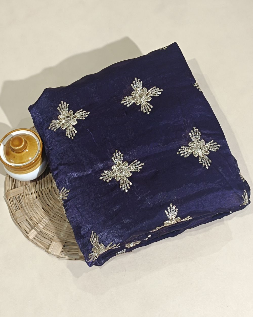 Space Silk Work Dark Purple Colour 42 Inches Width