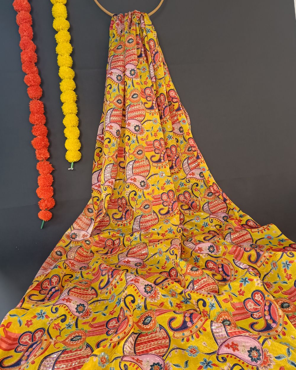 Chinnon Work Yellow Colour 45 Inches Width