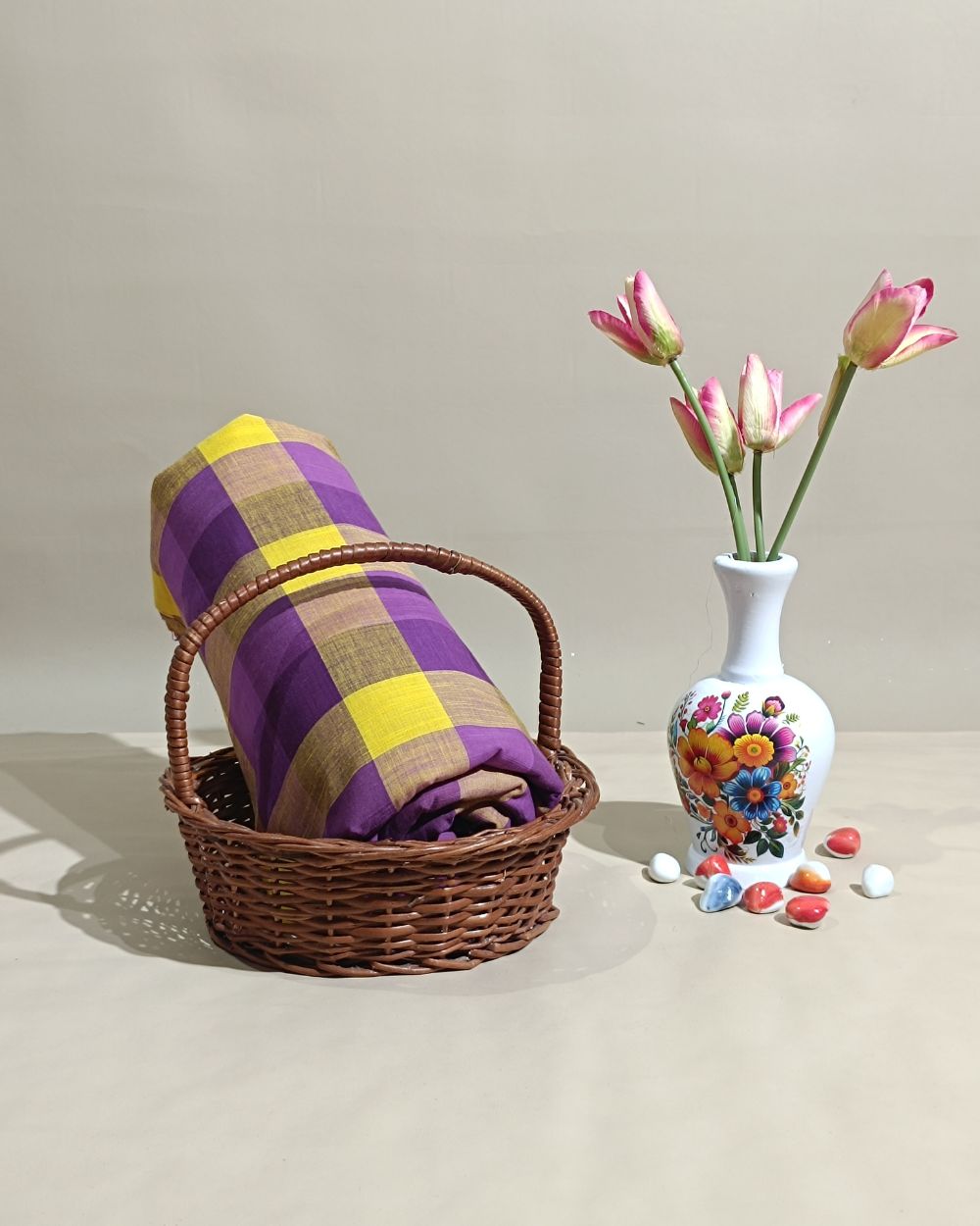 Printed Cotton Checks Multicolor 44 Inches Width