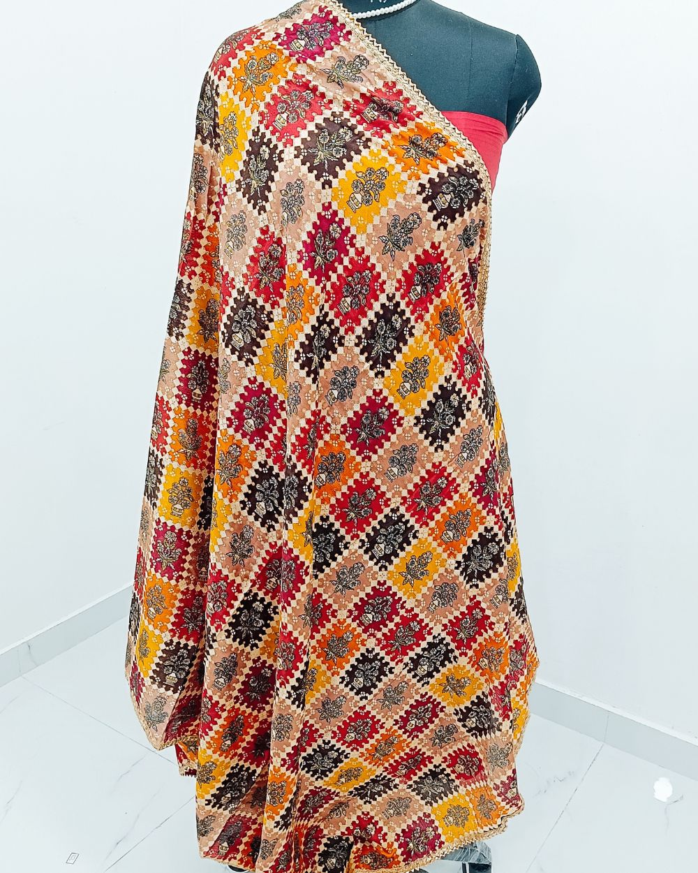 Printed Chinnon Dupatta Multicolor 44 Inches Width