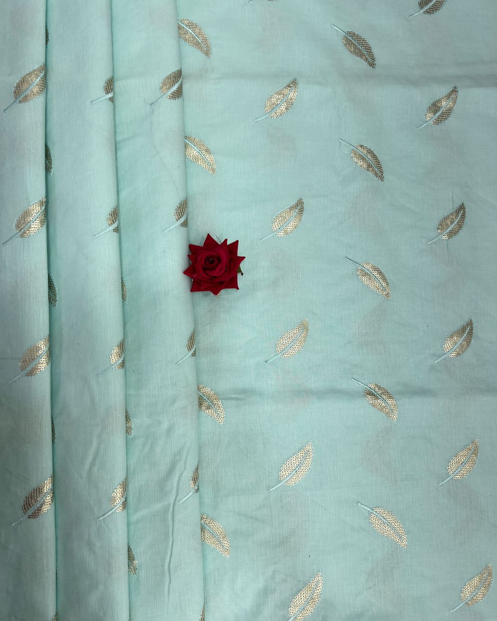 Cotton Work Sky Blue Colour 44 Inches Width