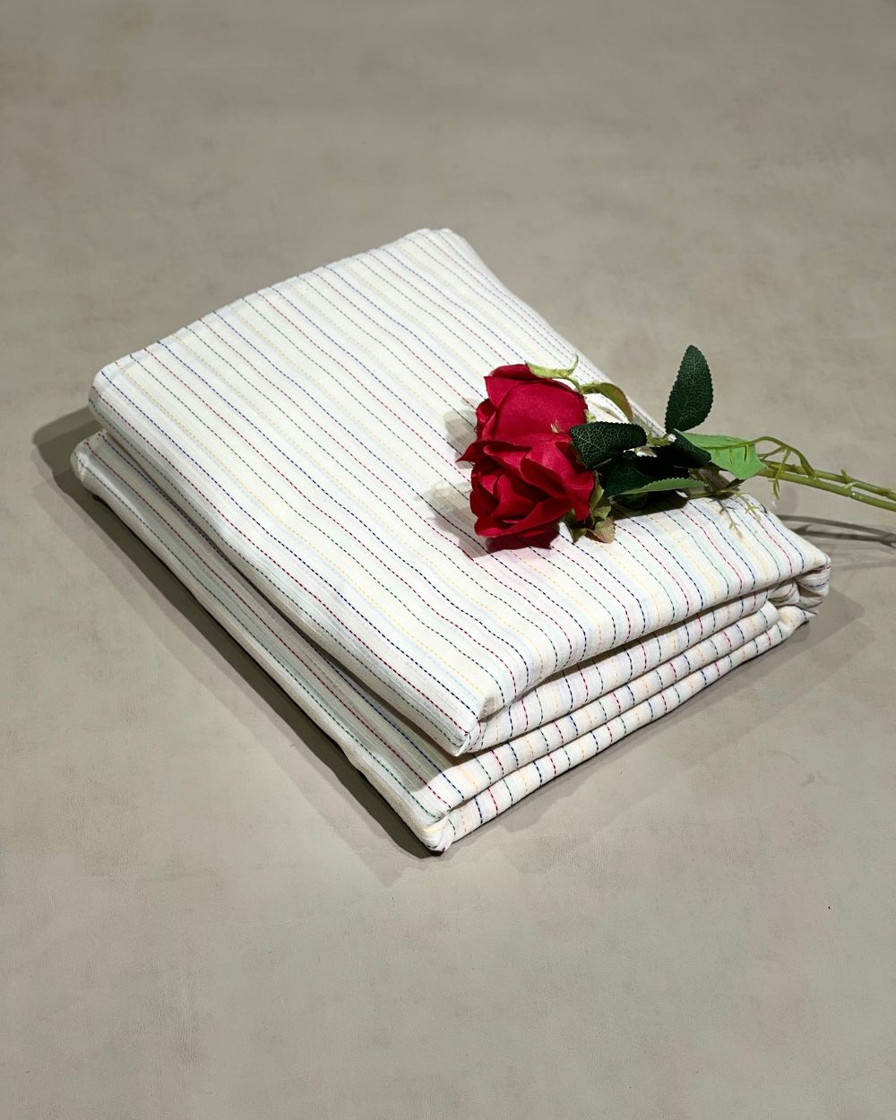 Plain Cotton Kantha Work Off White Colour 43 Inches Width