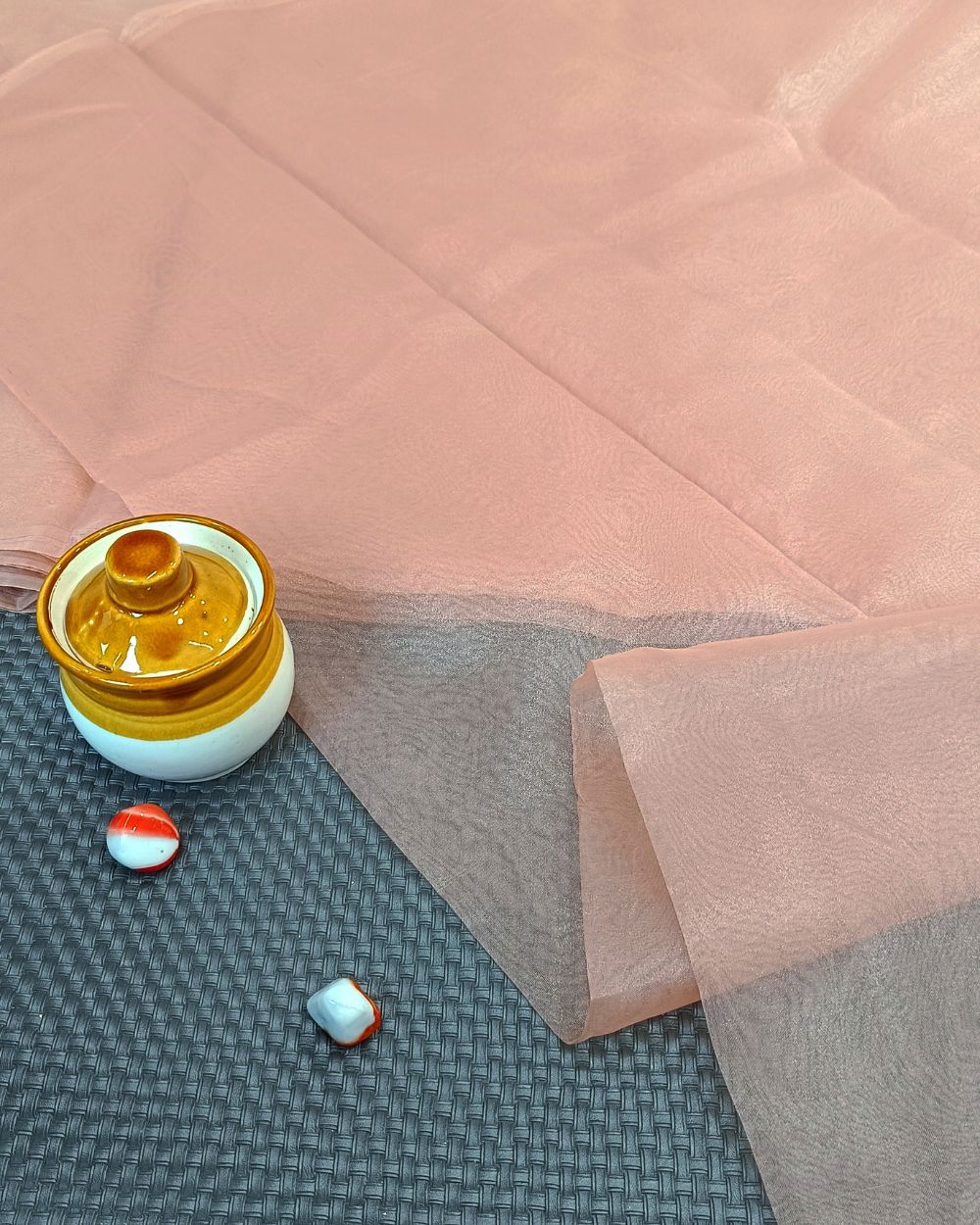 Plain Organza Rose Gold Colour 45 Inches Width