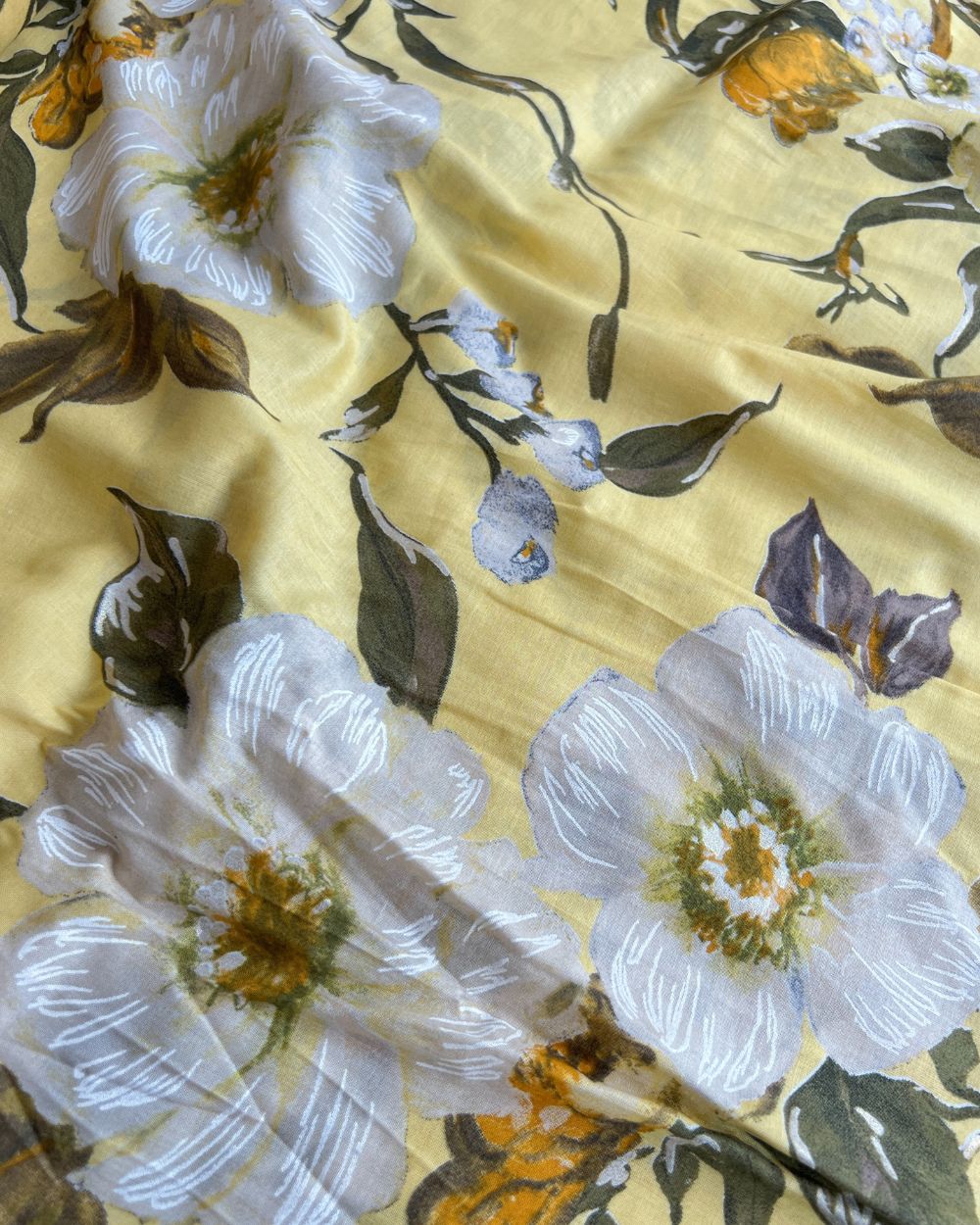 Printed Cotton (Foil) Yellow Colour 45 Inches Width