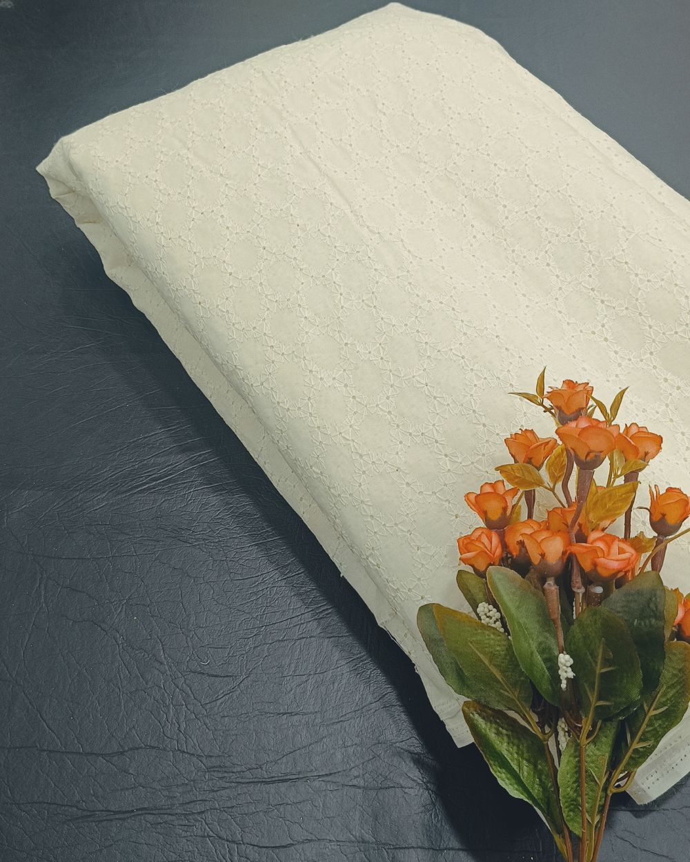 Hakoba Cotton Work Off White Colour 42 Inches Width