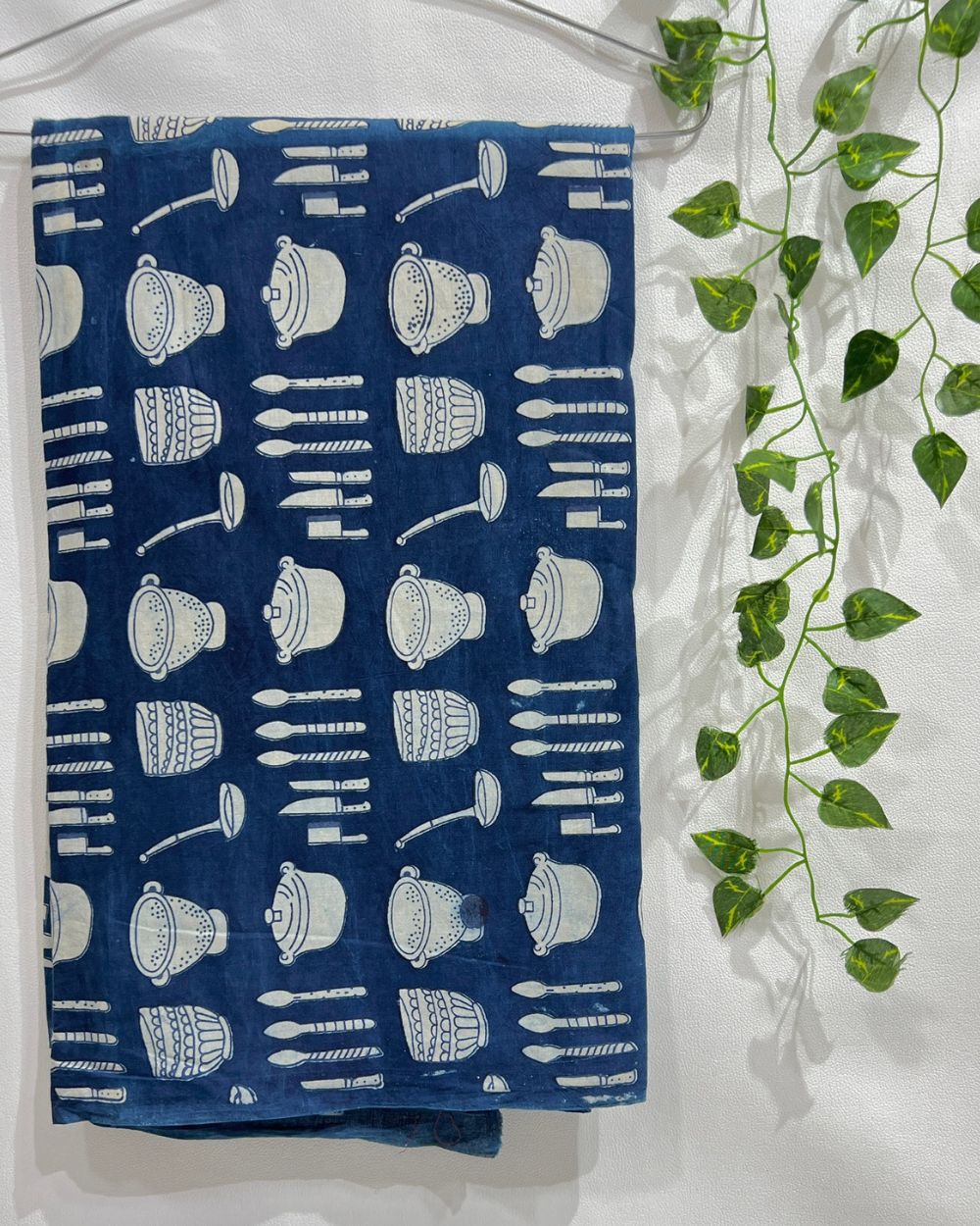 Hand Block Printed Cotton Indigo Blue Colour 44 Inches Width
