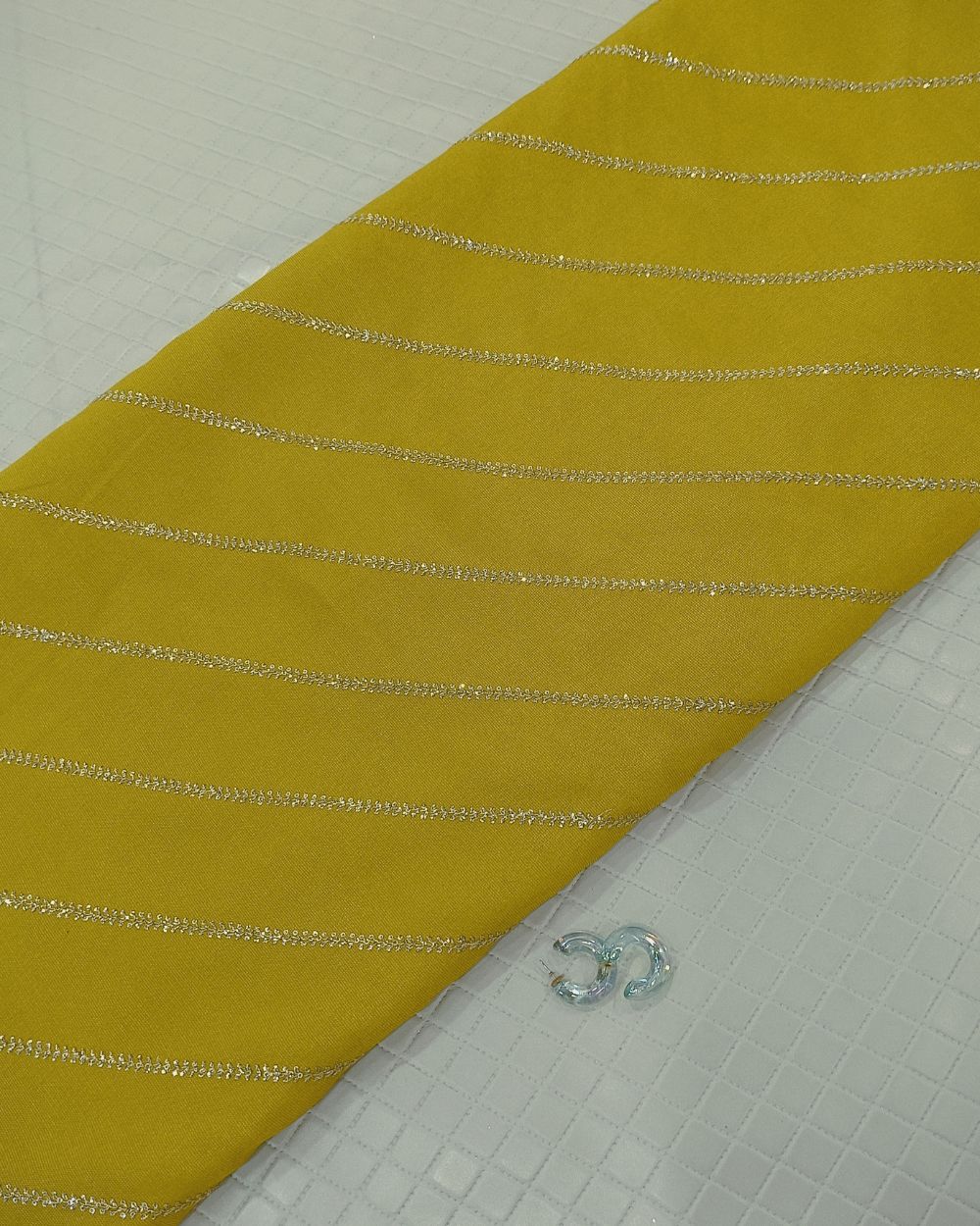 Jute Work Mustard Yellow Colour 42 Inches Width