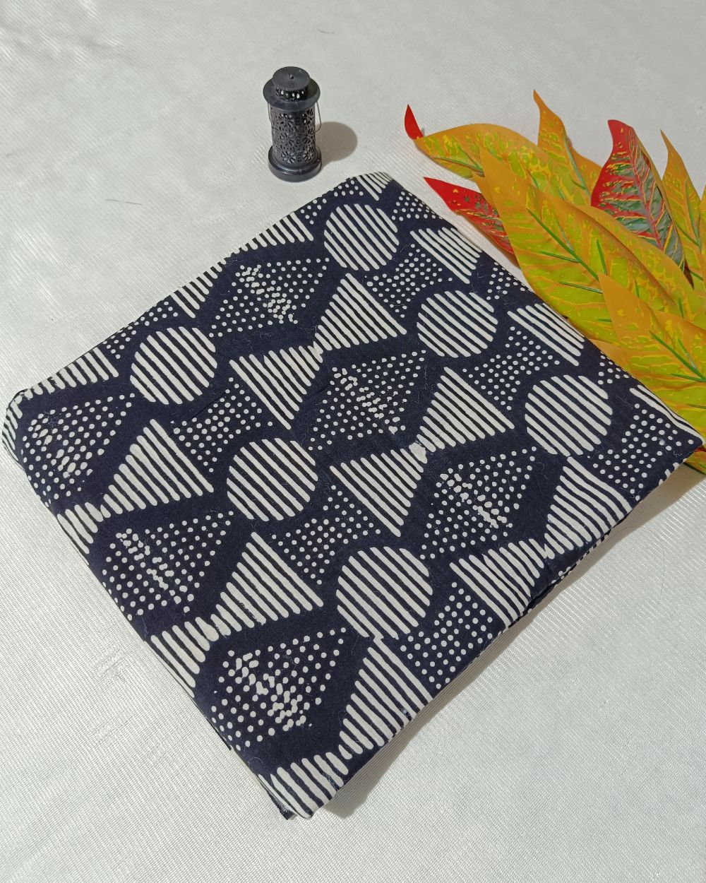 Hand Block Printed Cotton Monochrome Black Colour 42 Inches Width