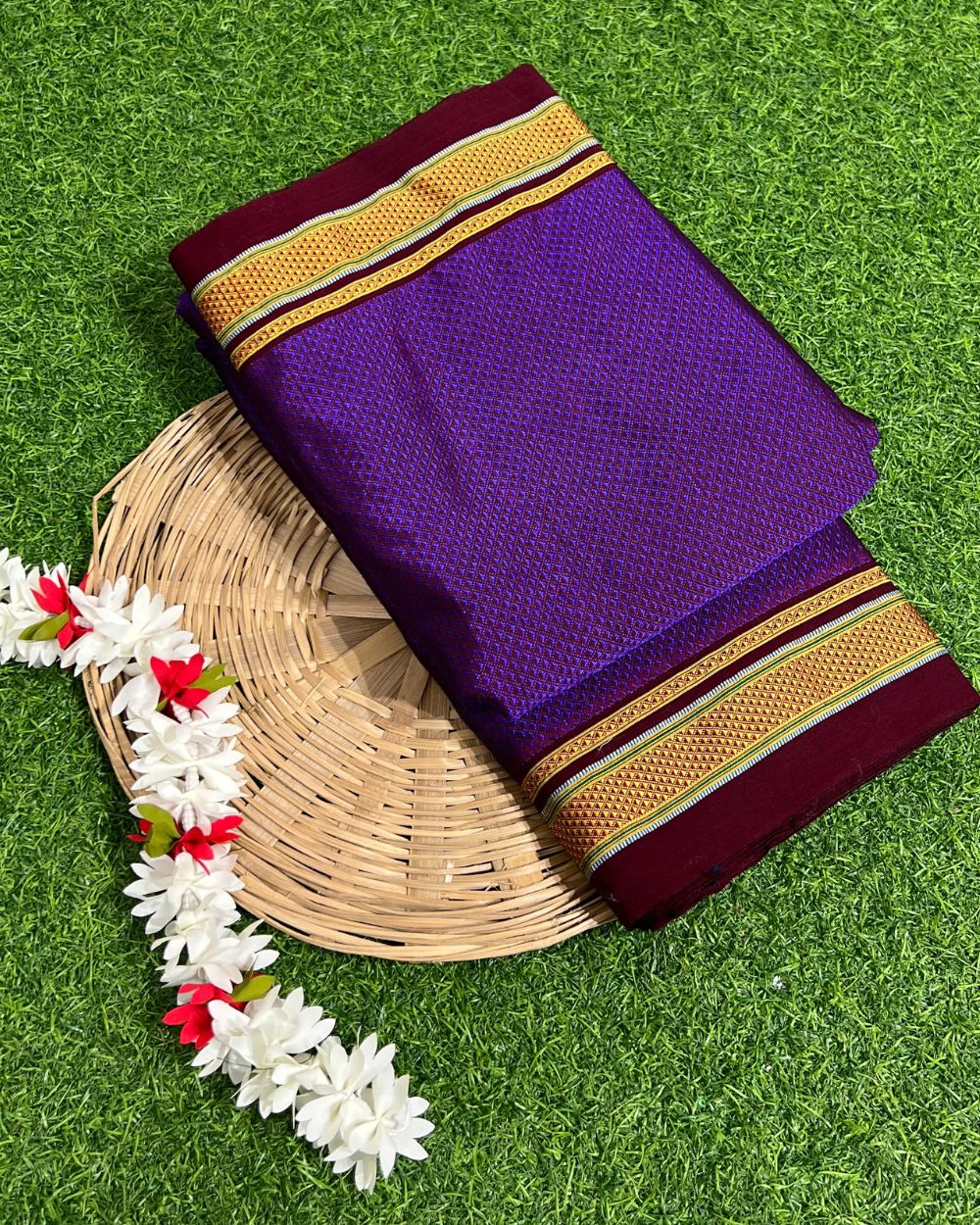 Cotton Khun Purple Colour 36 Inches Width