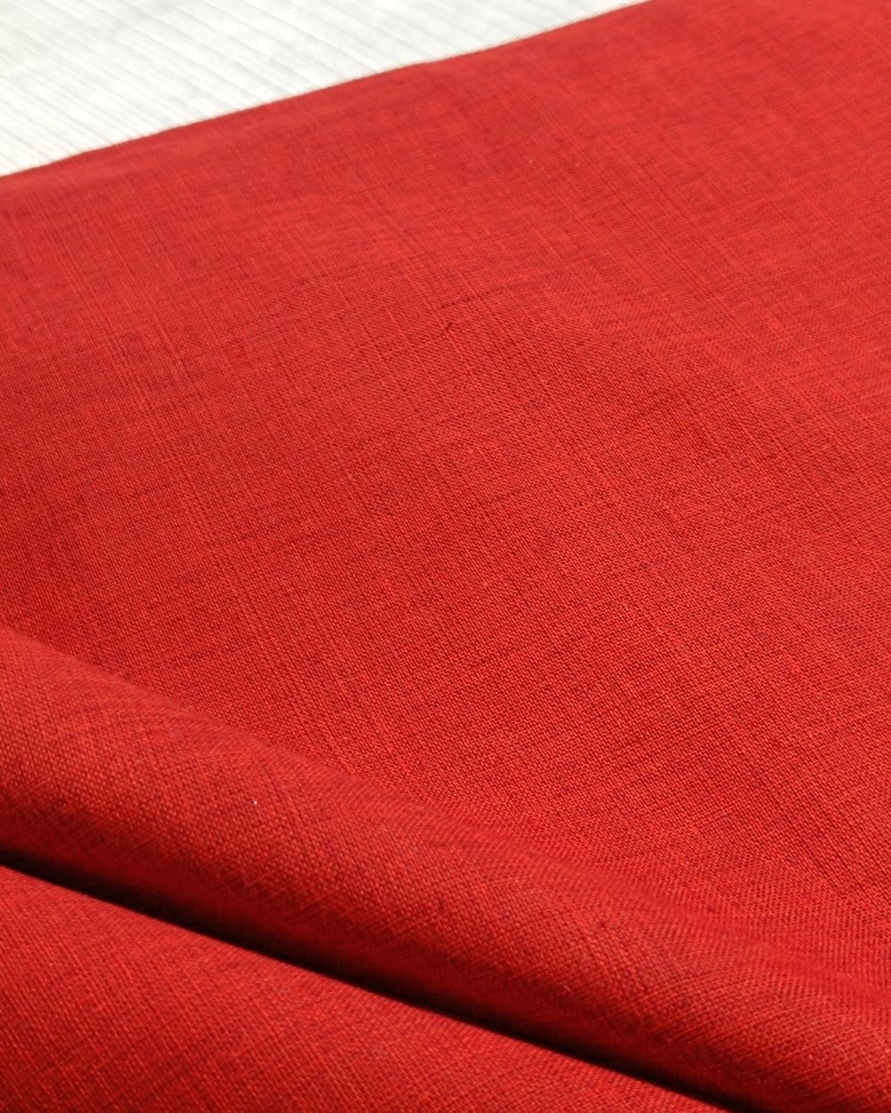 Plain Khadi Cotton Fabric Red Colour 45 Inches Width