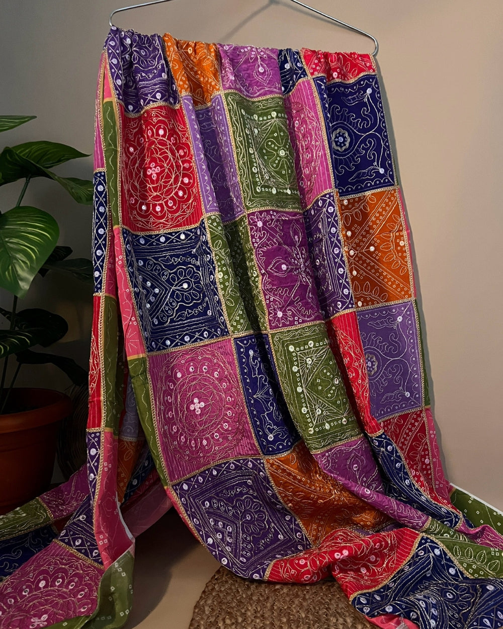 Natural Crepe Work Multi Colour 42 Inches Width