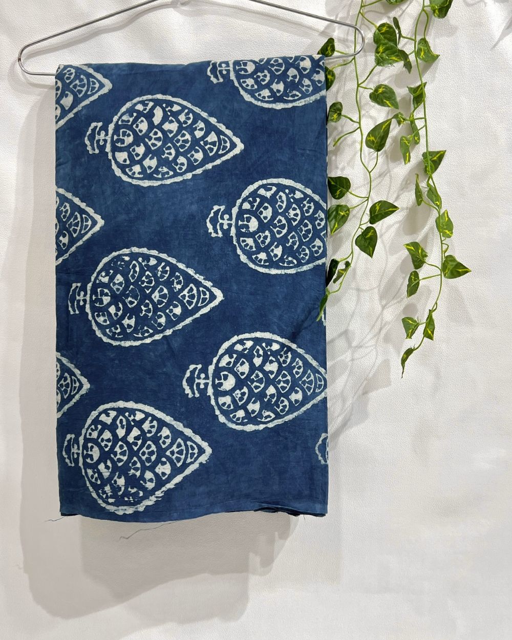 Hand Block Printed Cotton Indigo Blue Colour 44 Inches Width