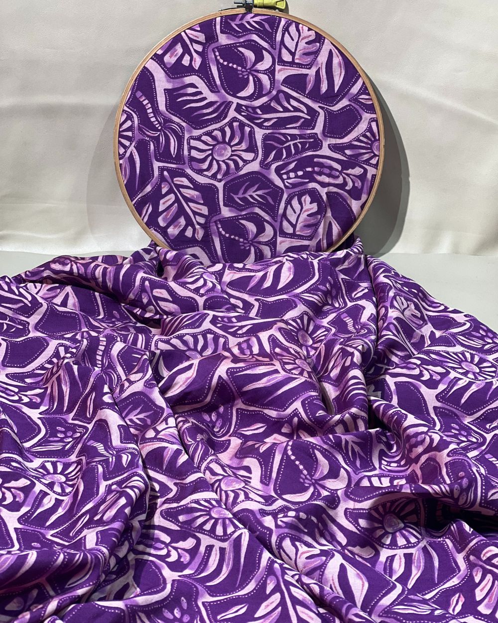 Printed Muslin (Foil) Purple Colour 44 Inches Width