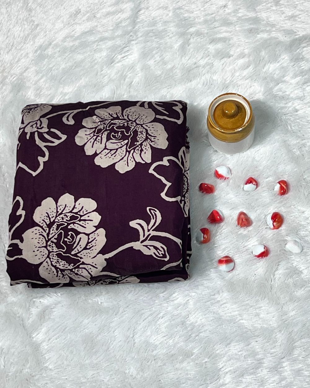 Printed Muslin (Foil) Dark Purple Colour 44 Inches Width