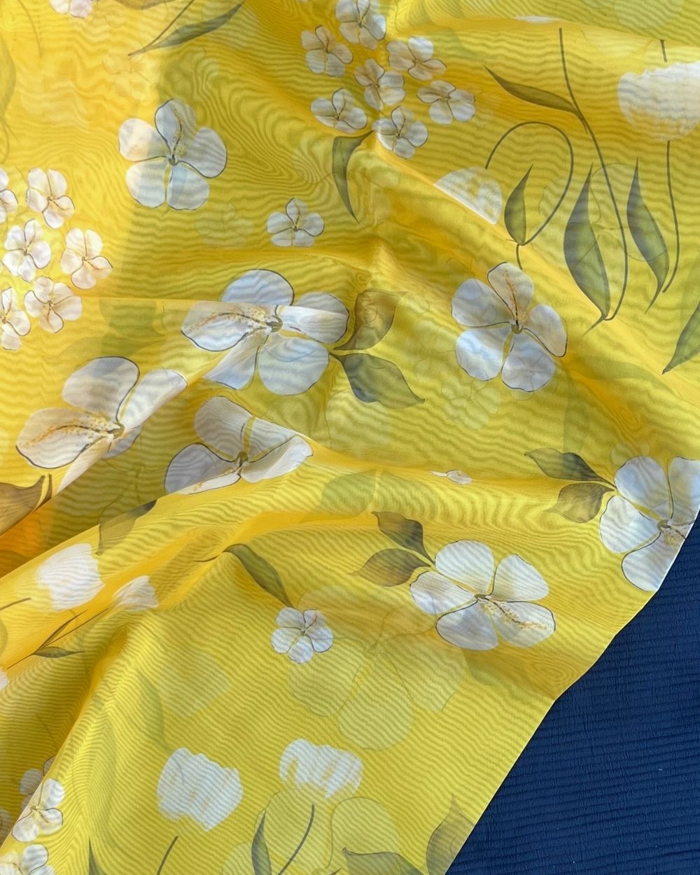 Premium Printed Organza Yellow Colour 42 Inches Width