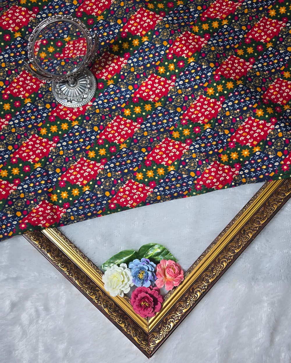 Rayon Foil Print Multicolour Colour 45 Inches Width