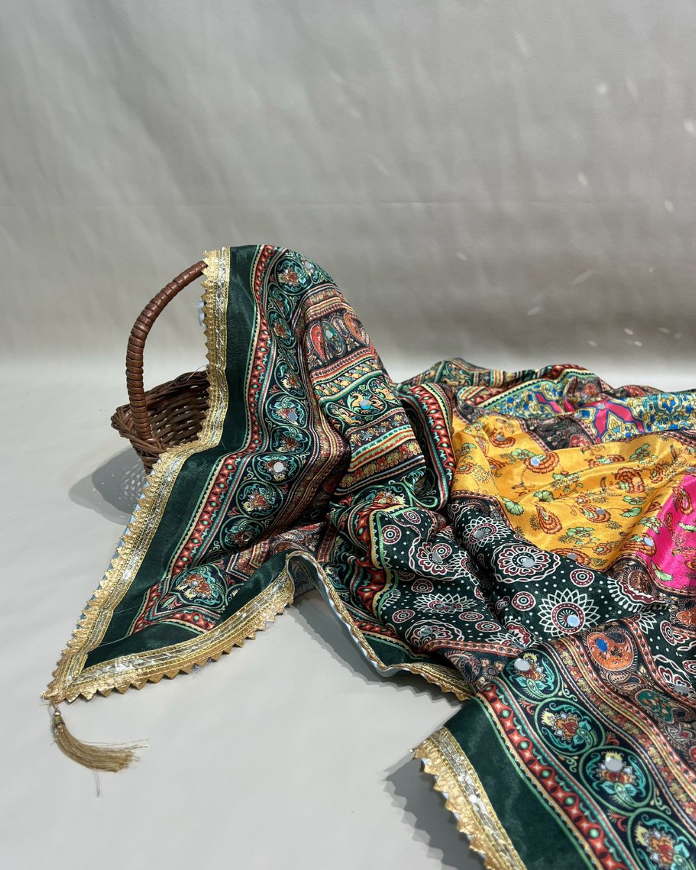 Chinnon Abla Work Dupatta Multicolor 42 Inches Width