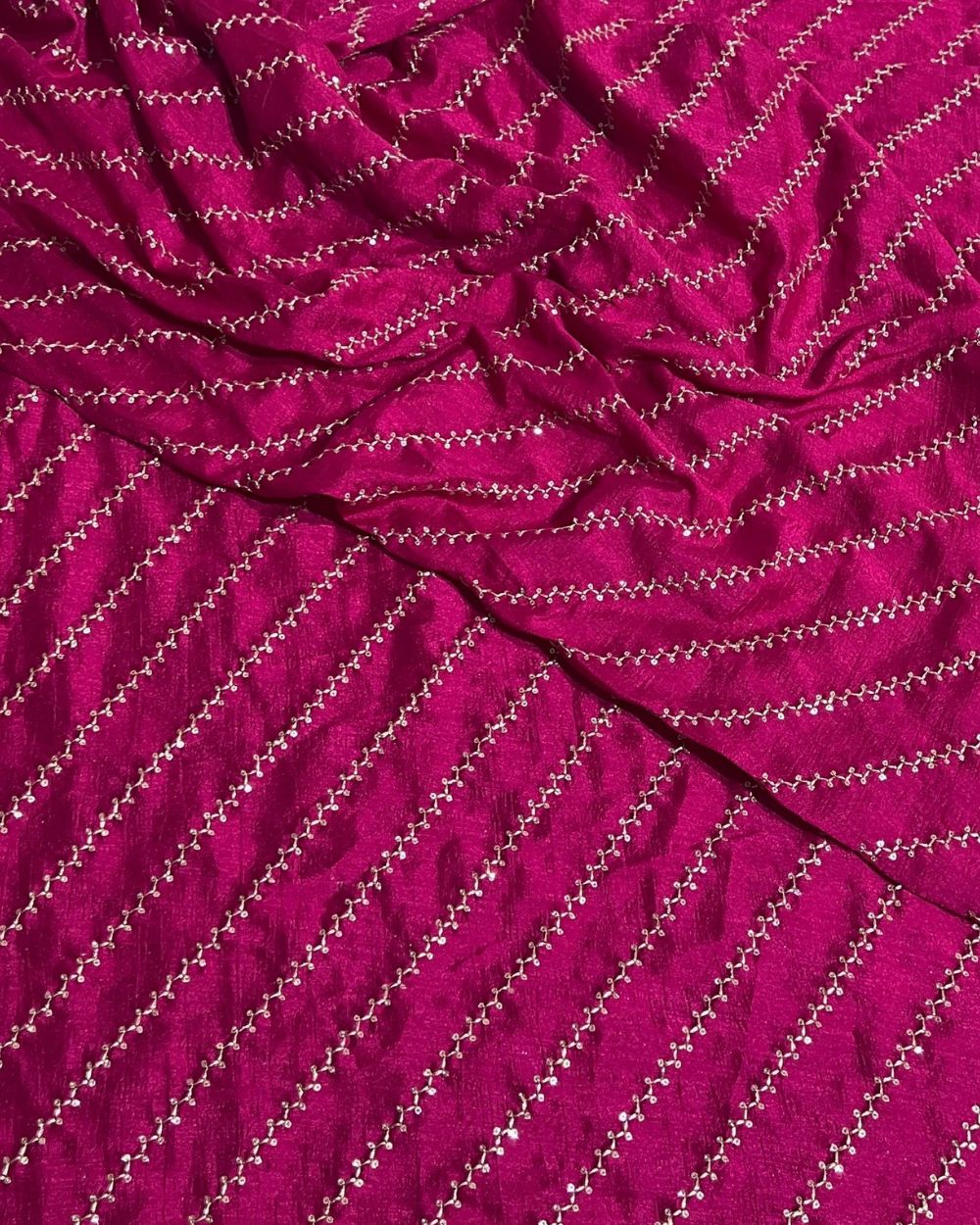 Vichitra Silk Work Rani Pink Colour 44 Inches Width