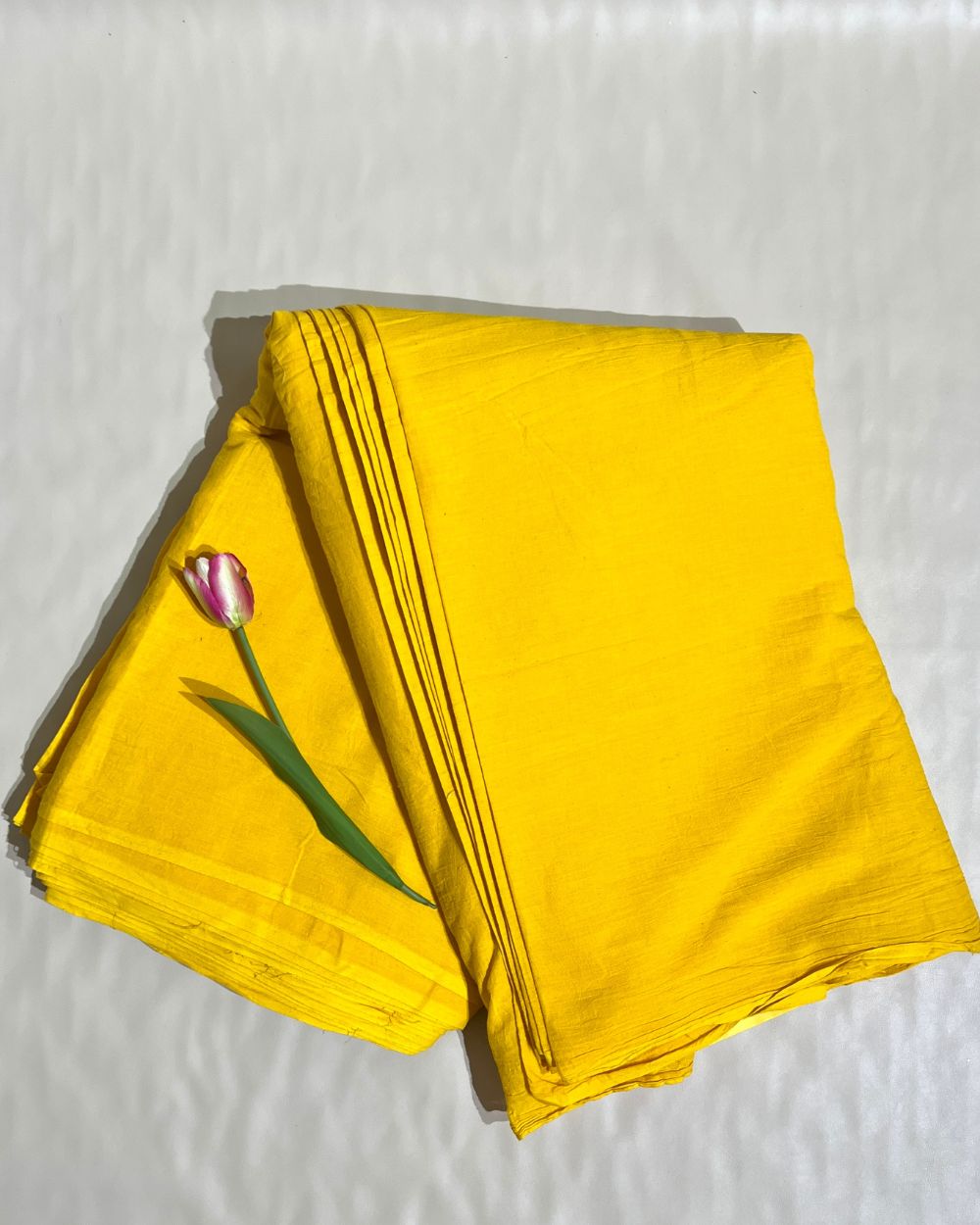 Plain Kora Cotton Turmeric Yellow Colour 42 Inches Width