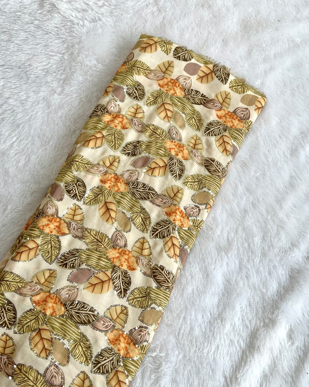 Mix Cotton Work Light Golden Colour 40 Inches Width