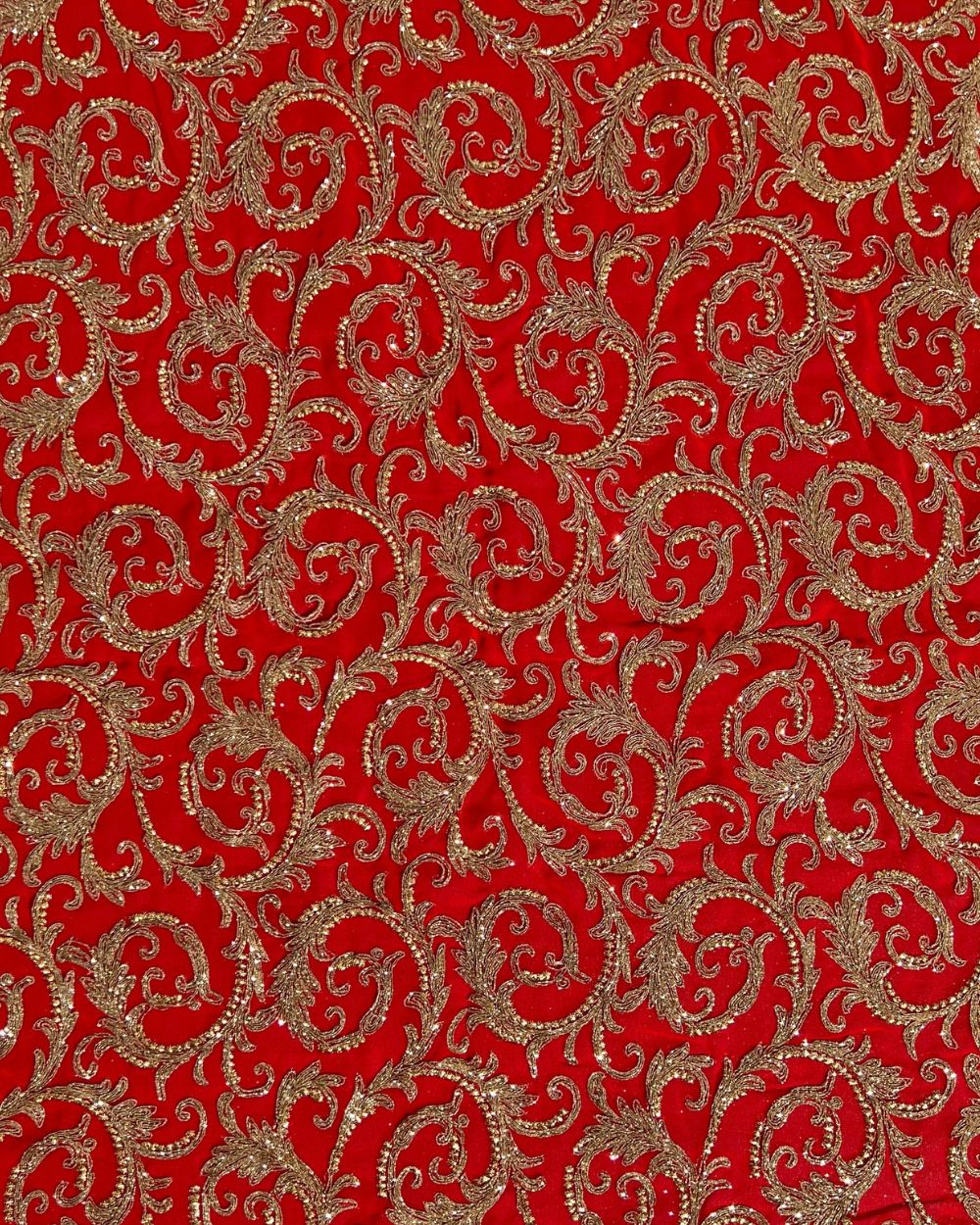 Georgette Work Red Colour 42 Inches Width