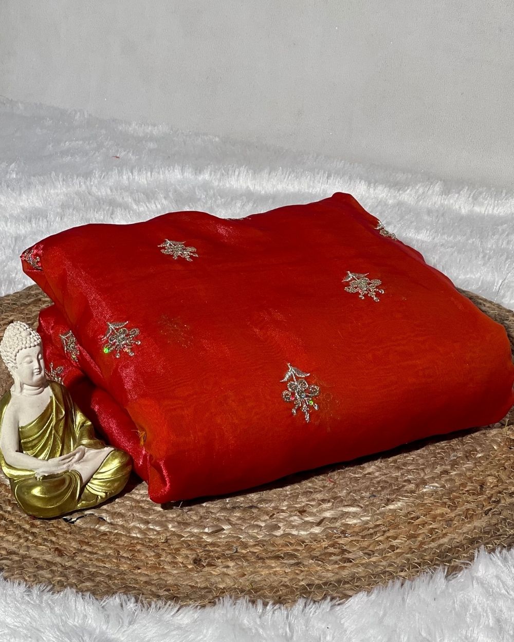 Space Silk Work Burnt Orange Colour 48 Inches Width