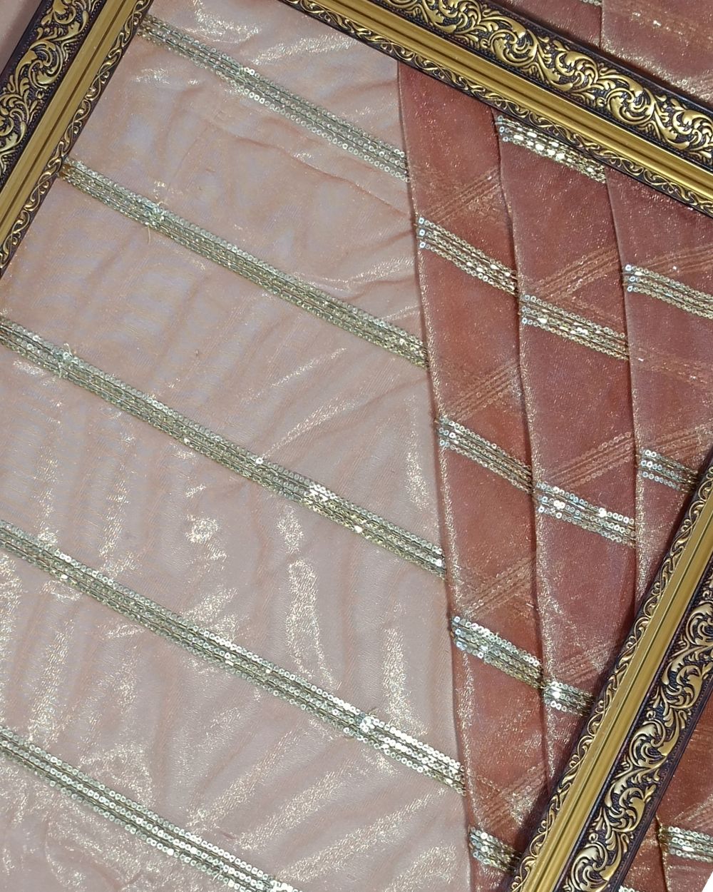 Twill Net Work Brown Colour 42 Inches Width