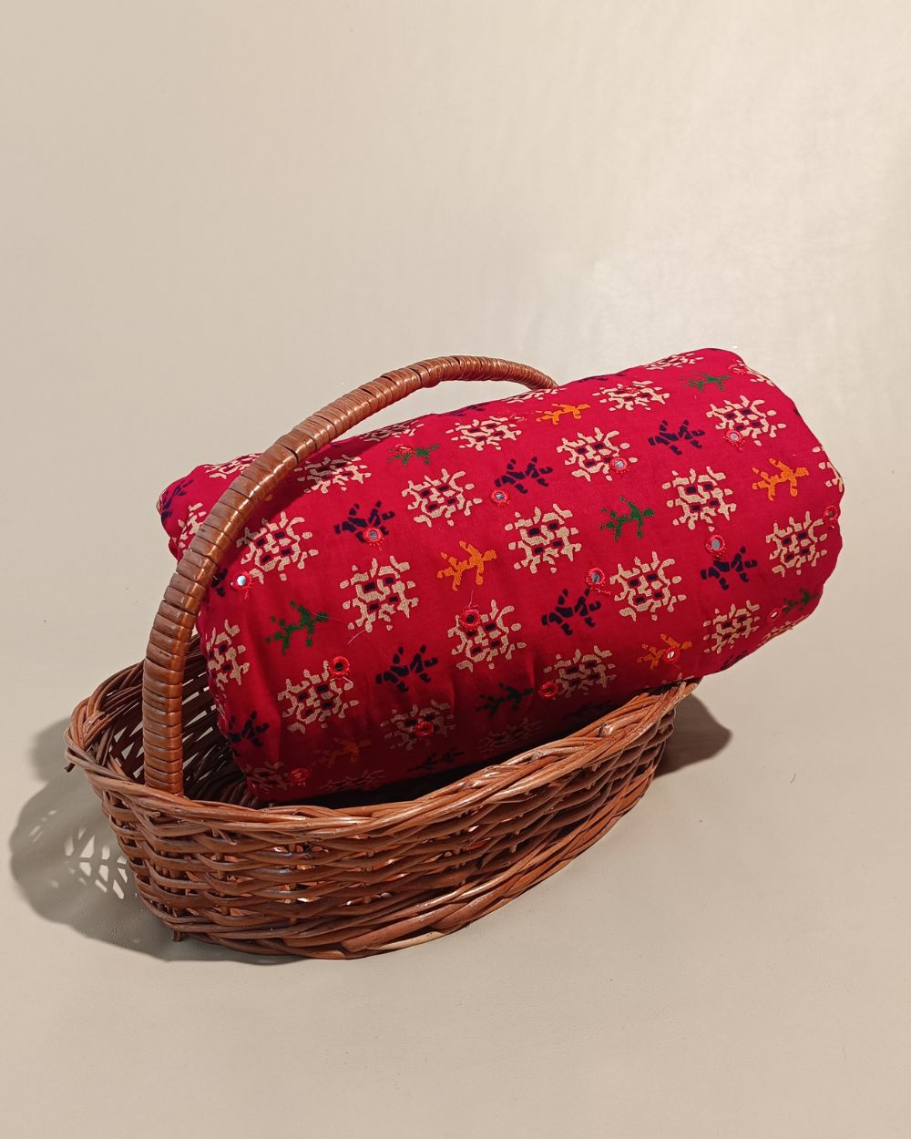 Cotton Abla Work Red Colour 42 Inches Width