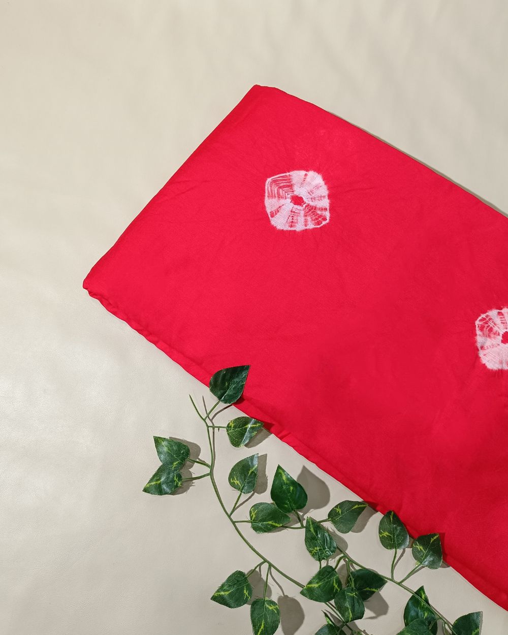 Chanderi Cotton with Shibori Print Red Colour 46 Inches Width