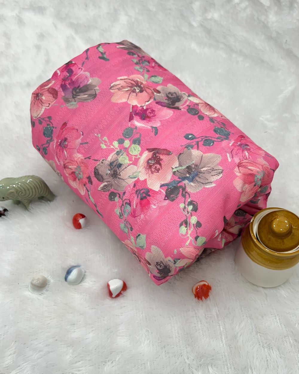 Printed Mix Cotton Pink Colour 45 Inches Width