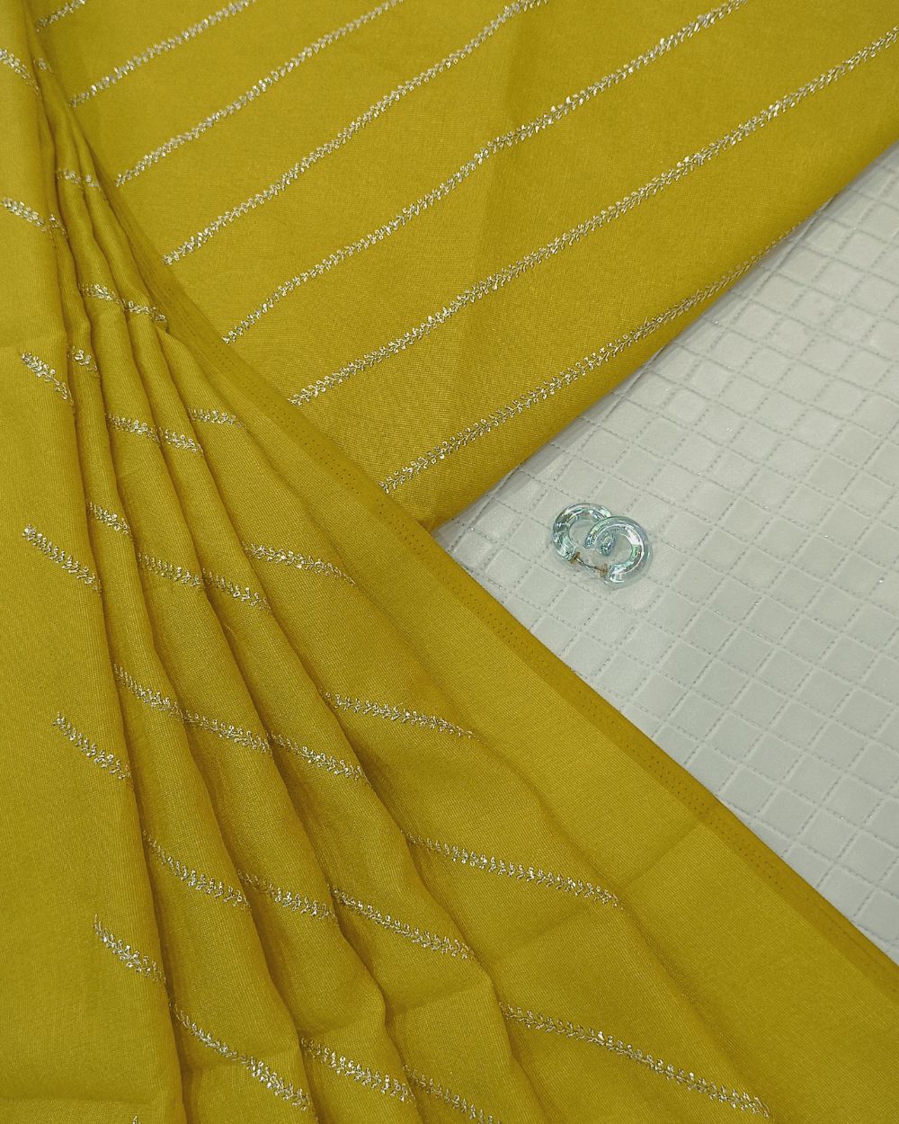 Jute Work Mustard Yellow Colour 42 Inches Width