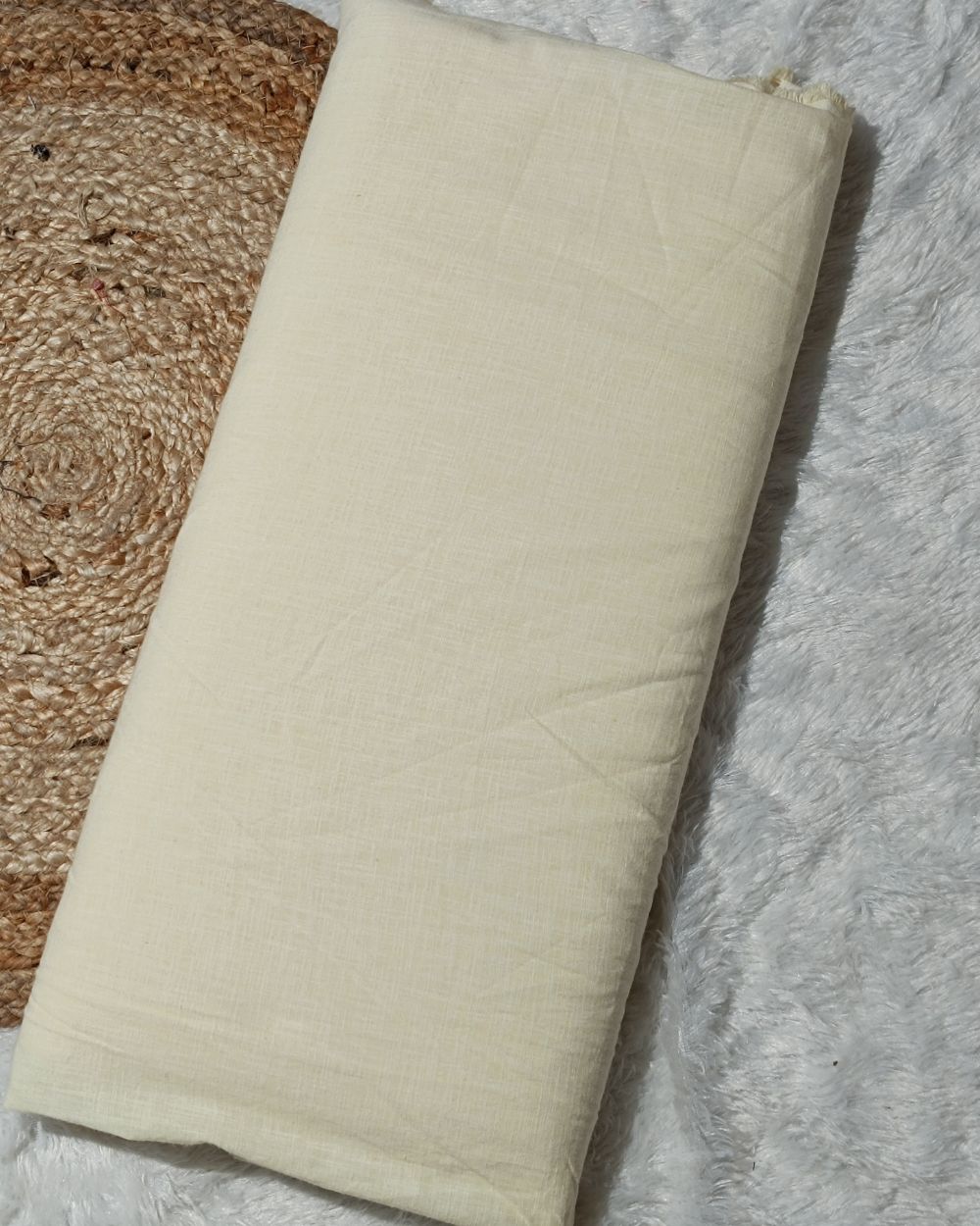 Plain Cotton Linen Cream Colour 44 Inches Width