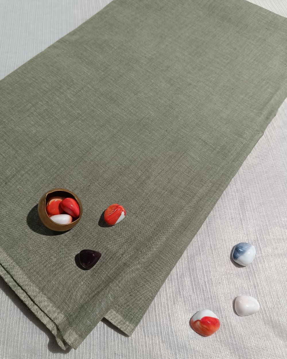 Plain Khadi Cotton Fabric Greenish Grey Colour 45 Inches Width