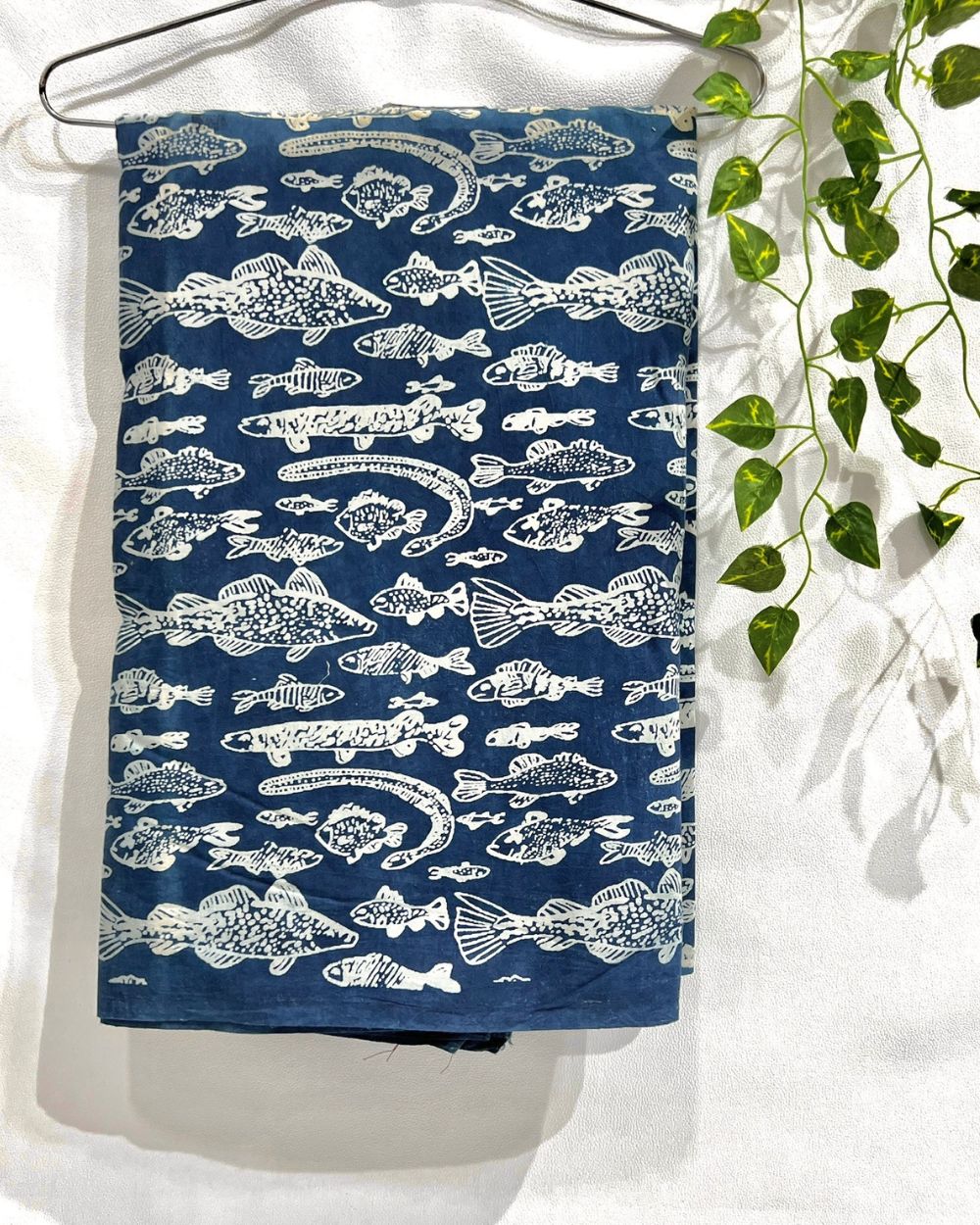 Hand Block Printed Cotton Indigo Blue Colour 44 Inches Width