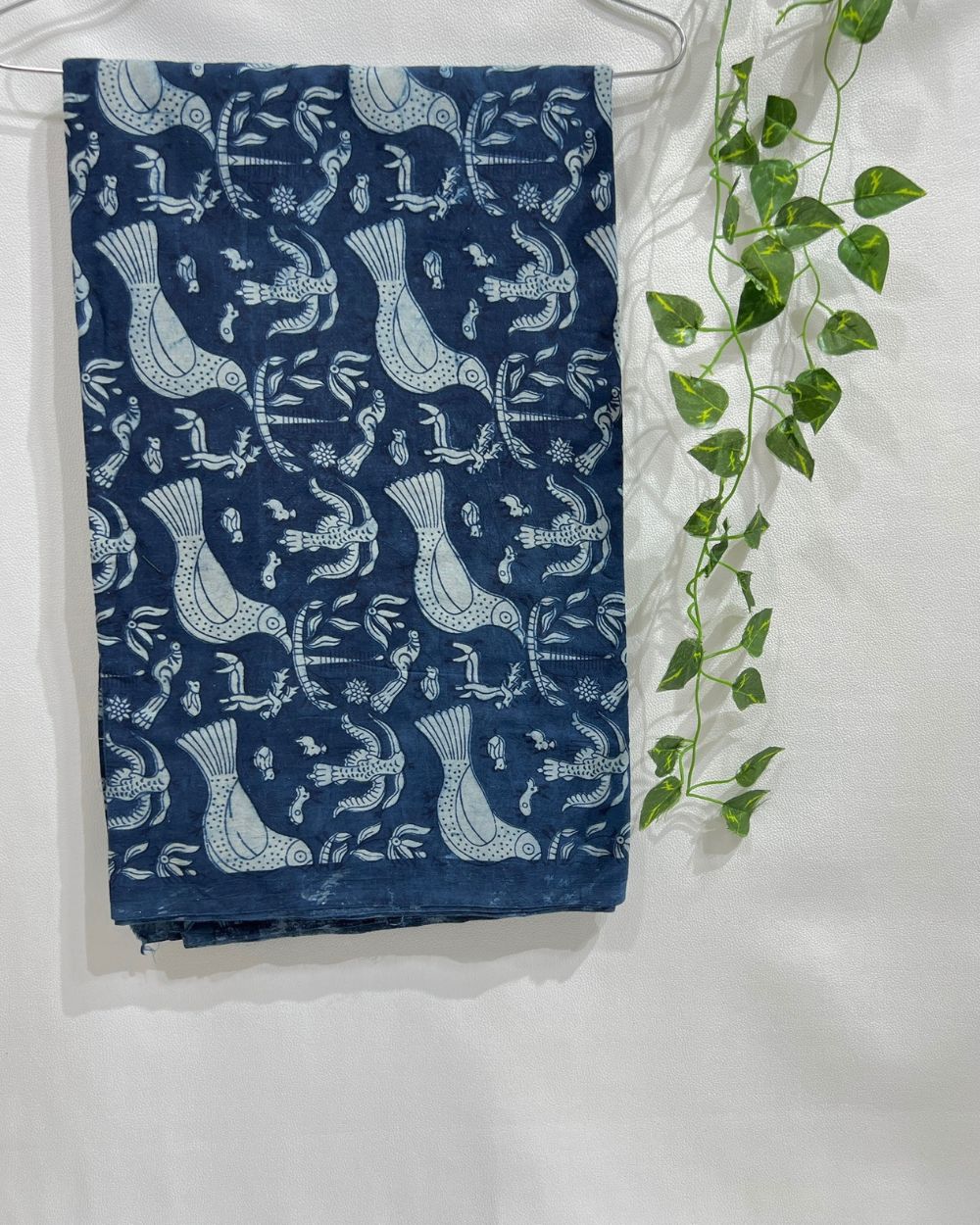 Hand Block Printed Cotton Indigo Blue Colour 44 Inches Width