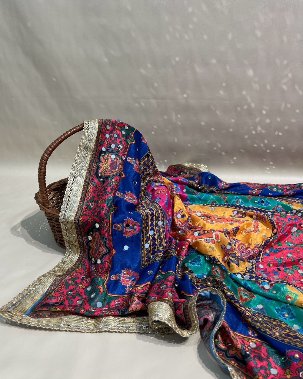 Chinnon Abla Work Dupatta Multicolor 42 Inches Width