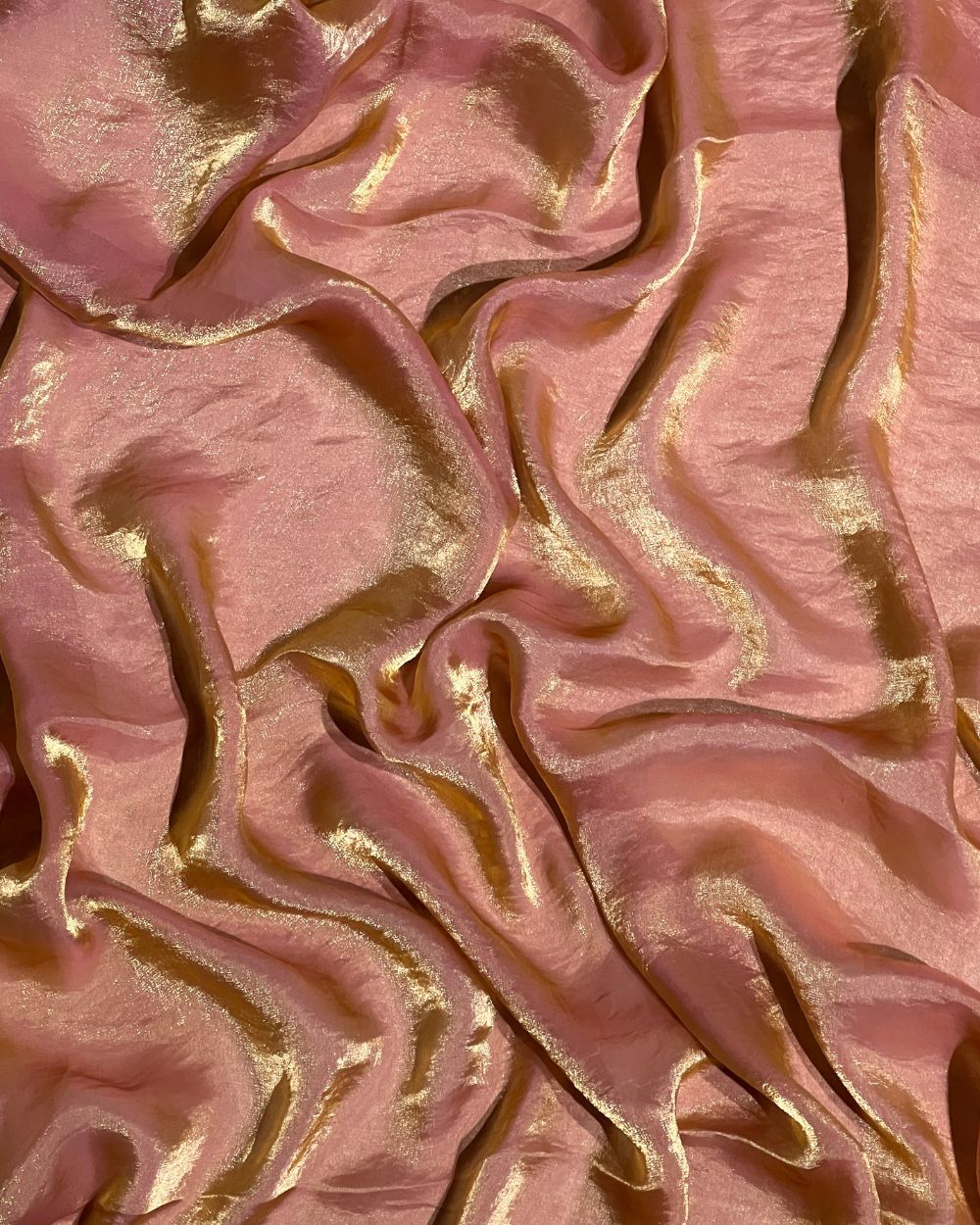 Plain Space Silk (Fendy Satin) Golden Peach Colour 45 Inches Width
