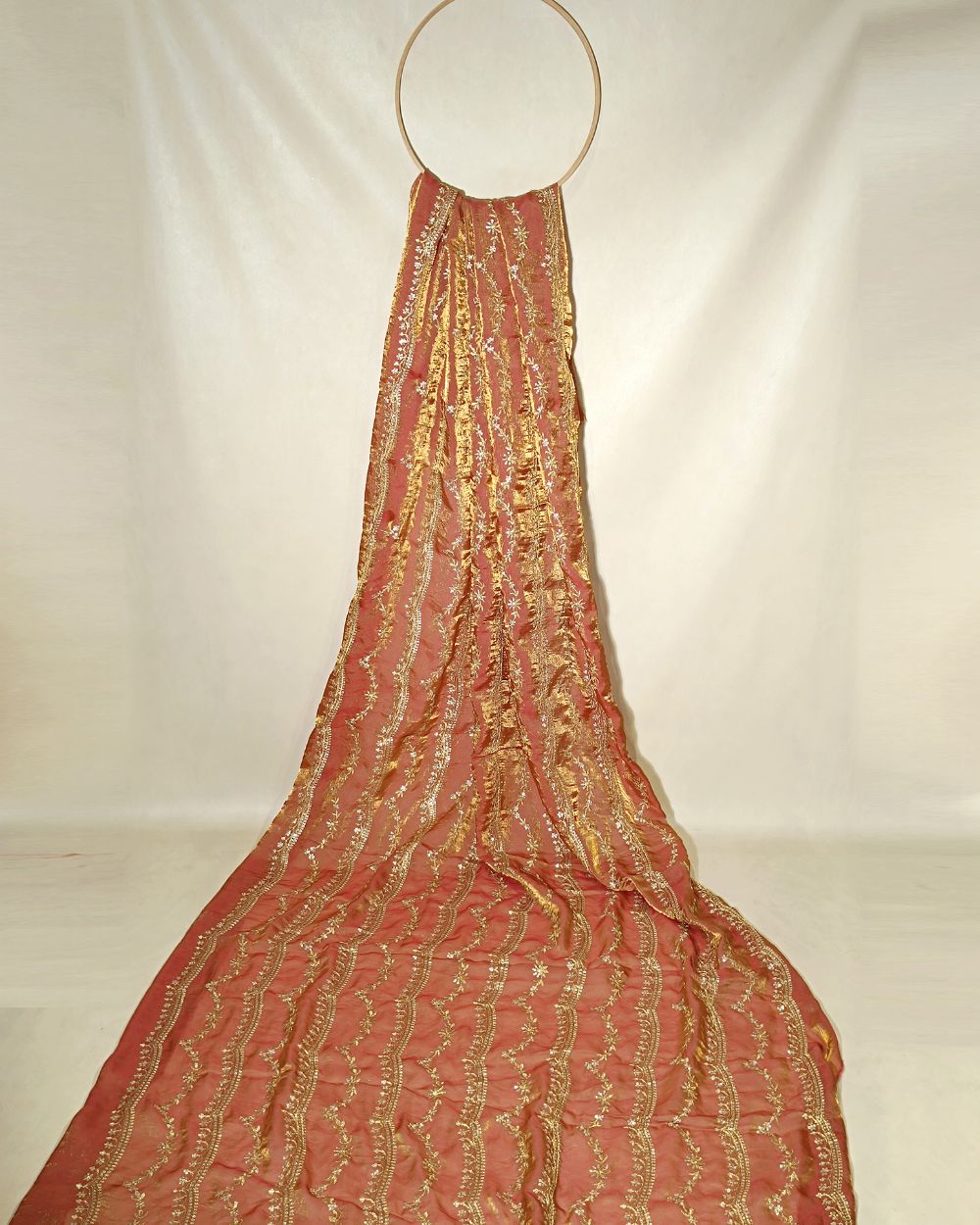 Space Silk Work Dusty Ginger Colour 46 Inches Width