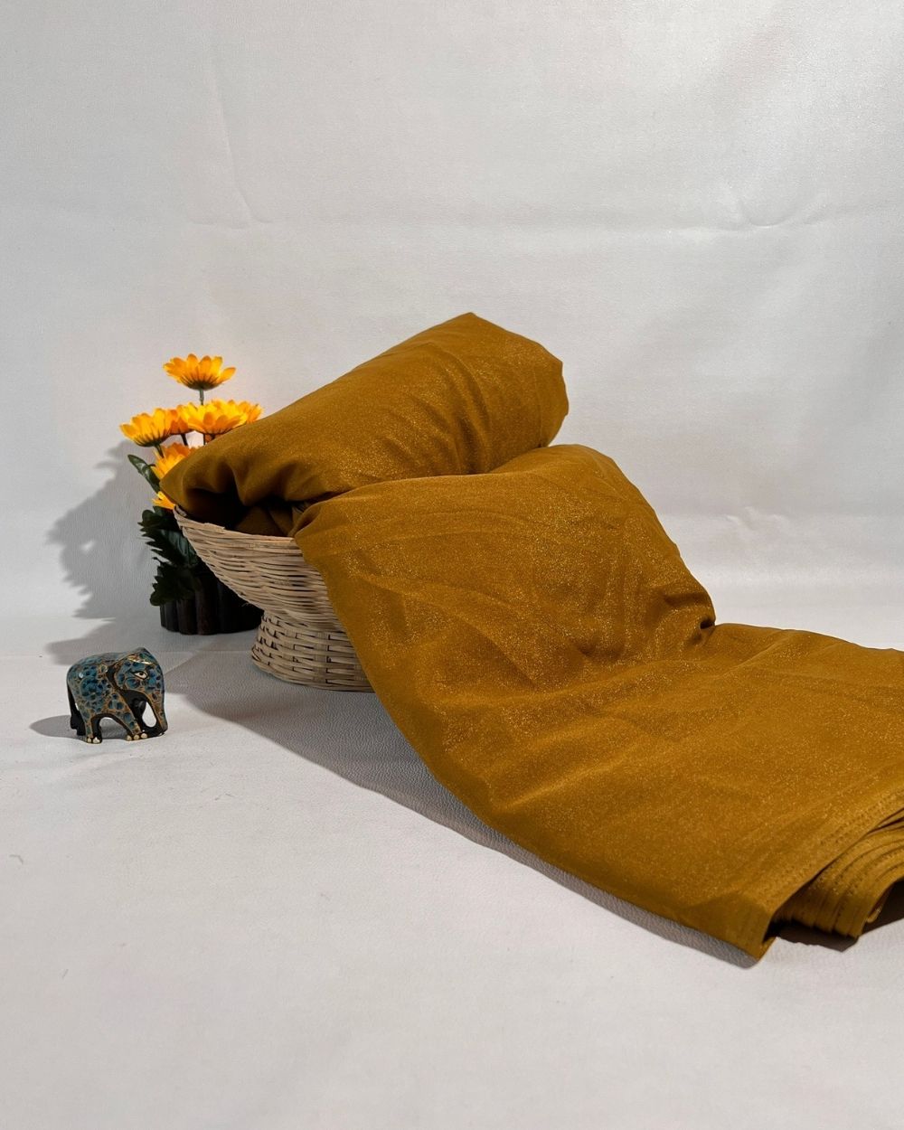 Plain Star Georgette Golden Brown Colour 44 Inches Width