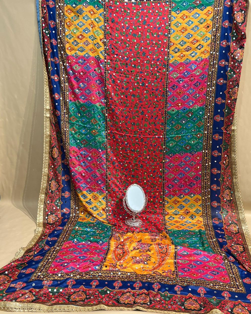 Chinnon Abla Work Dupatta Multicolor 42 Inches Width