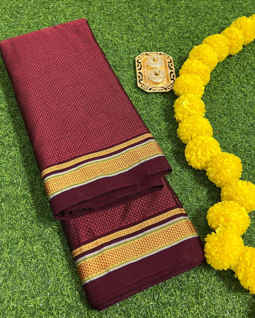 Cotton Khun Maroon Colour 36 Inches Width