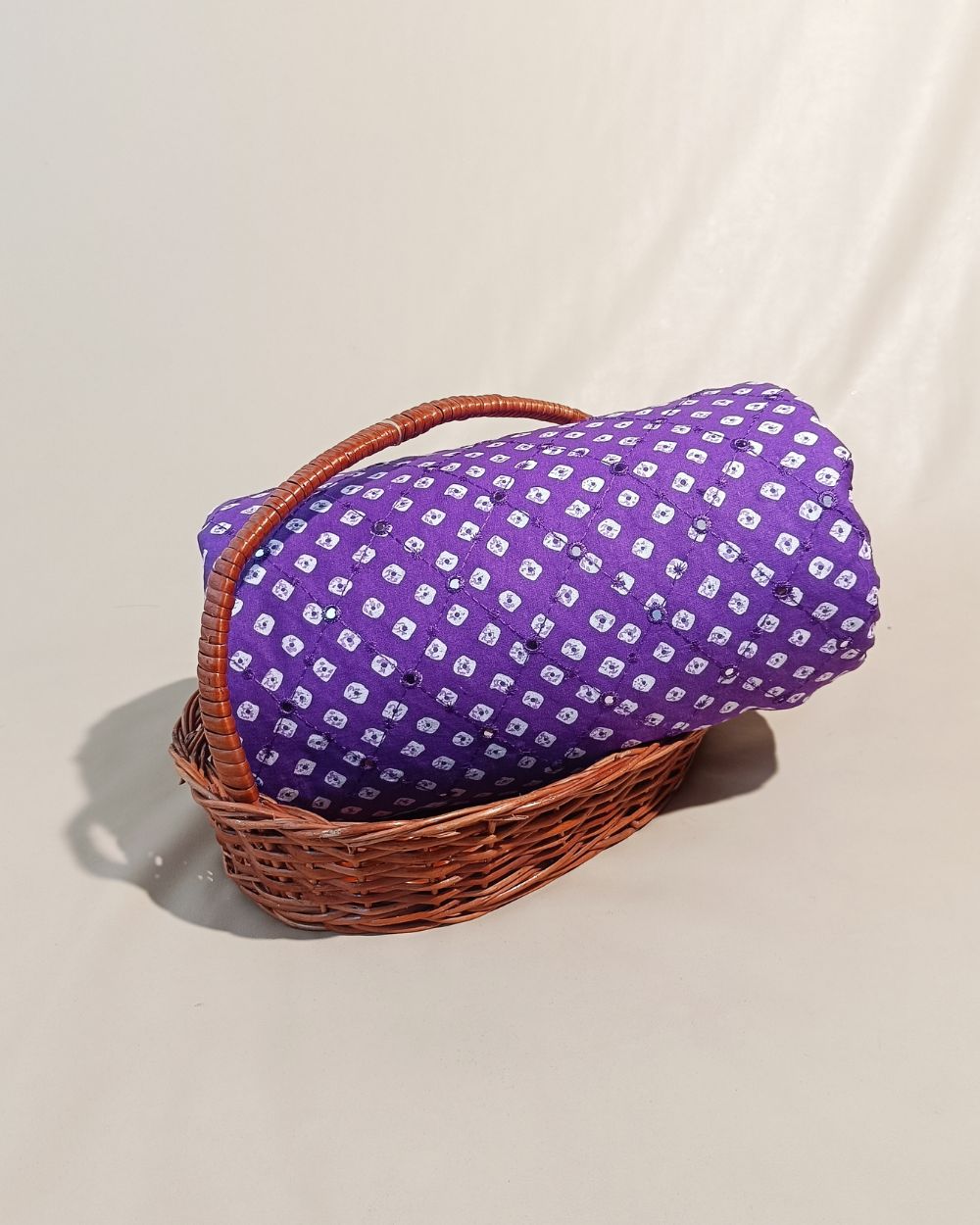 Cotton Abla Work Purple Colour 42 Inches Width