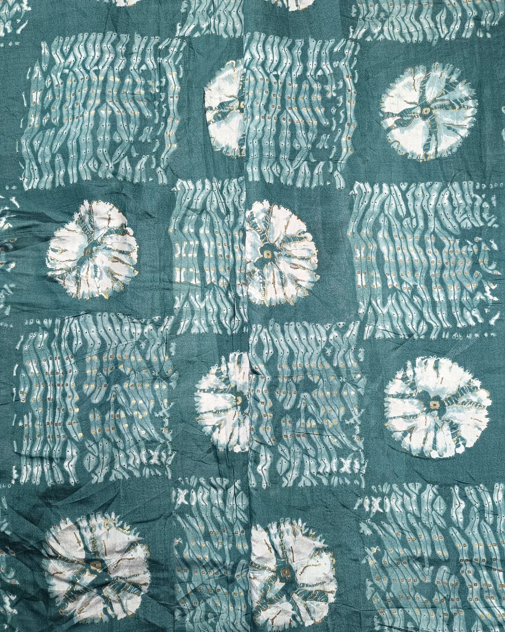 Printed Muslin (Foil) Pine Green Colour 44 Inches Width