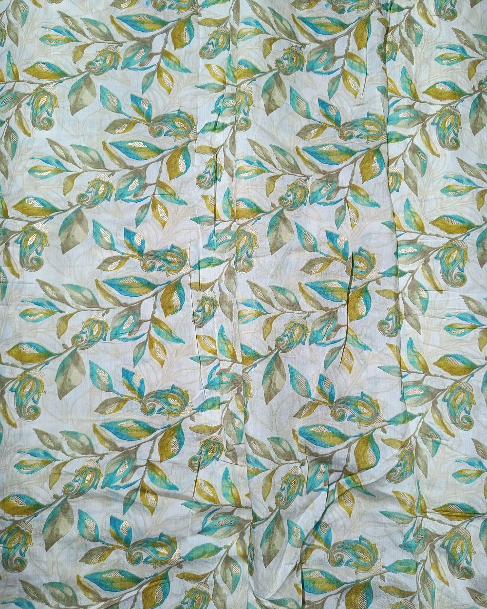 Printed Muslin (Foil) Off White Colour 44 Inches Width