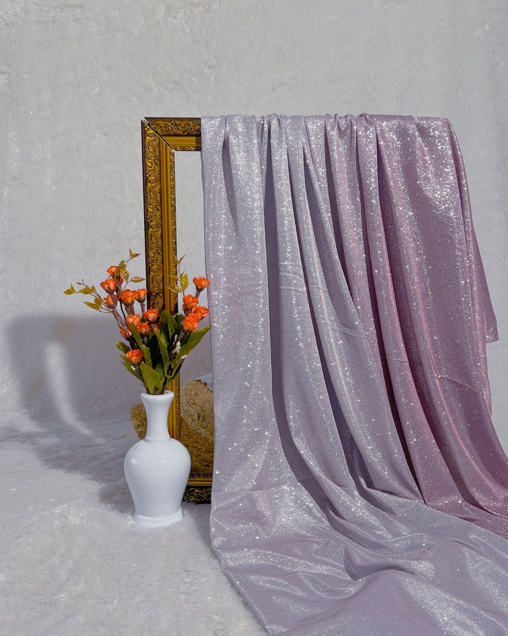 Imported Sparkle Light Pink Dual Tone Shaded Colour 55 Inches Width