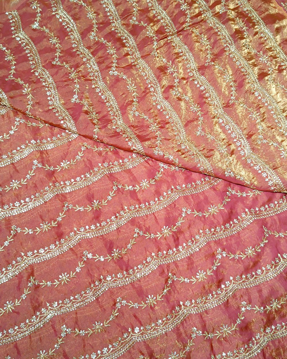 Space Silk Work Dusty Ginger Colour 46 Inches Width