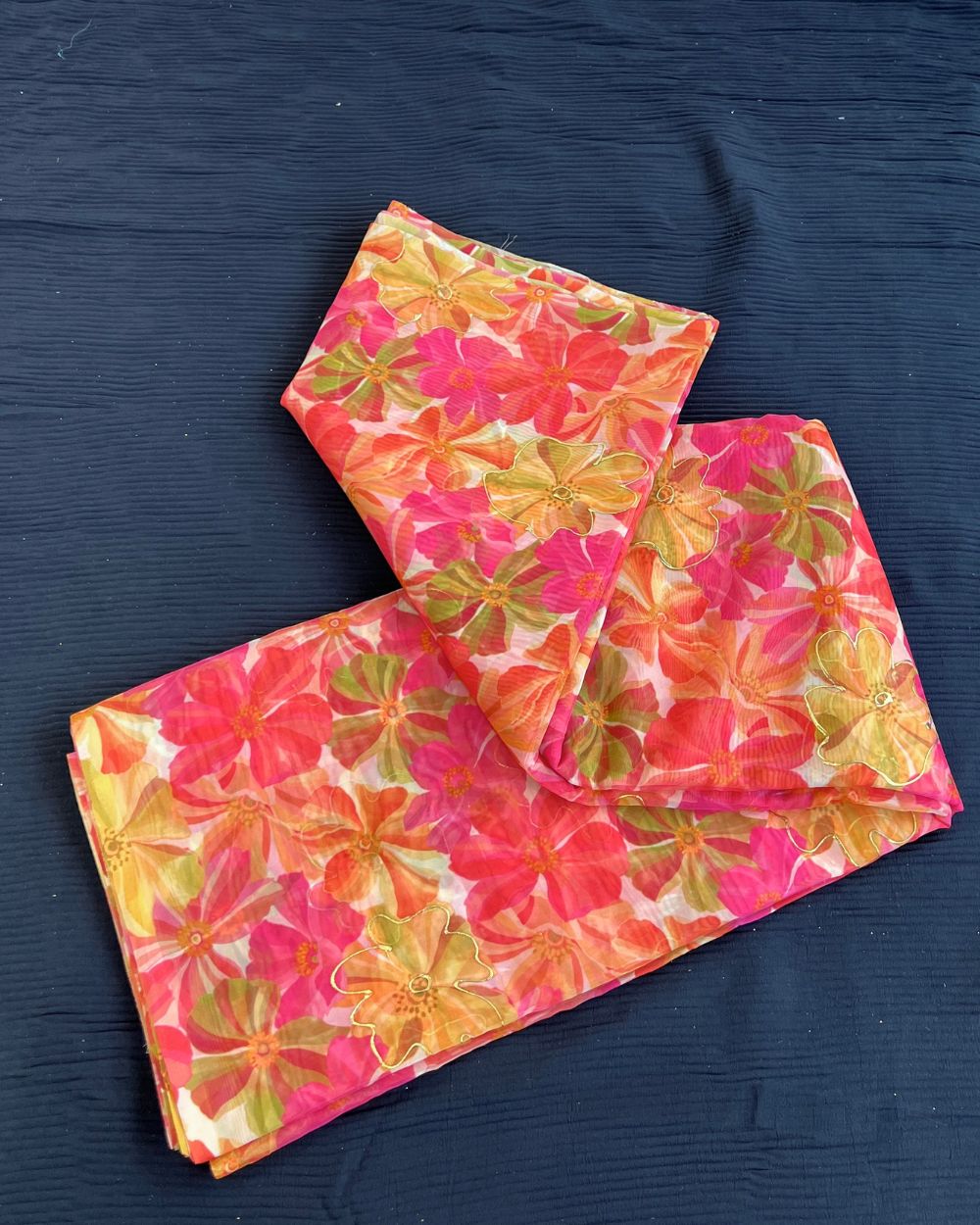 Premium Printed Organza Foil Multicolor 43 Inches Width